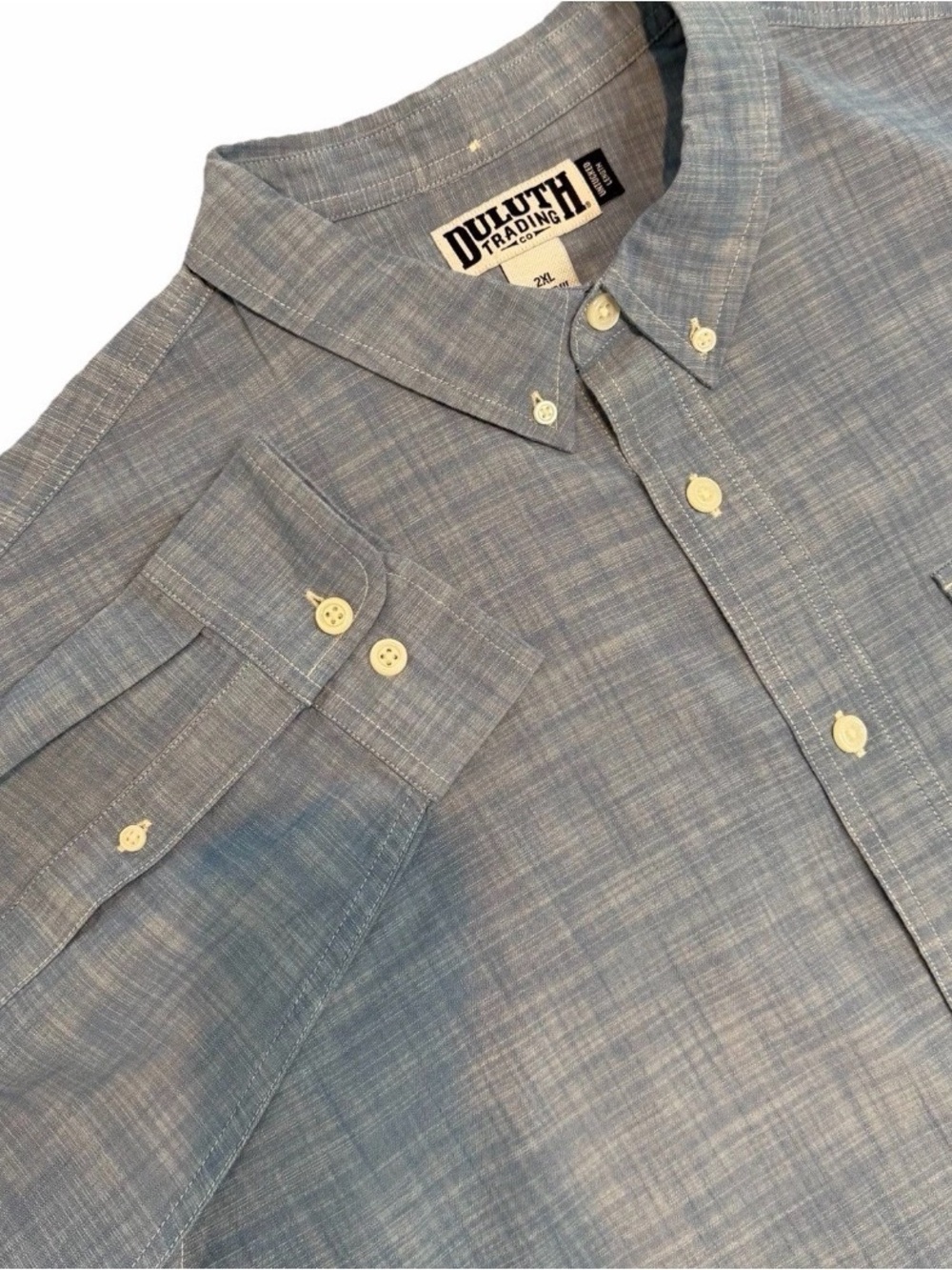 Duluth Trading Co Men’s 2XL Untucked Button Down Shirt Office Preppy